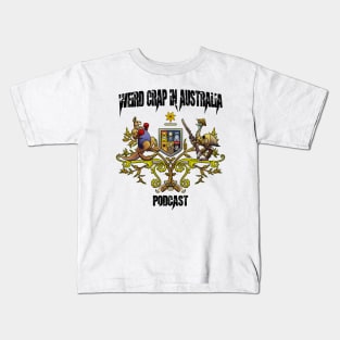 Weird Crap in Australia - Coat of arms (Black Text) Kids T-Shirt